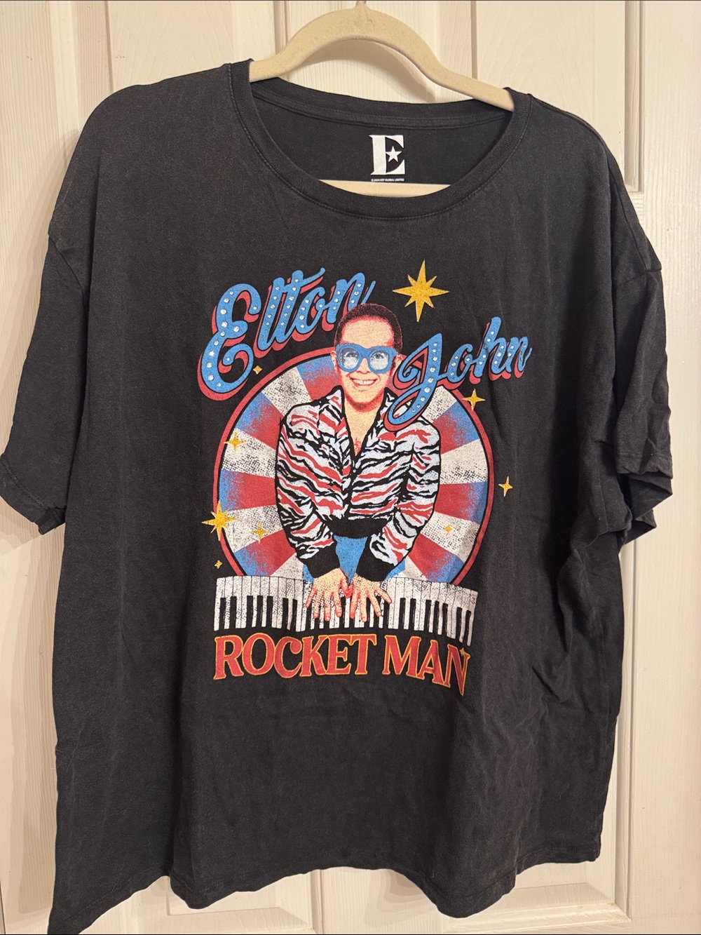 Elton John Rocket Man Graphic Tee - Black